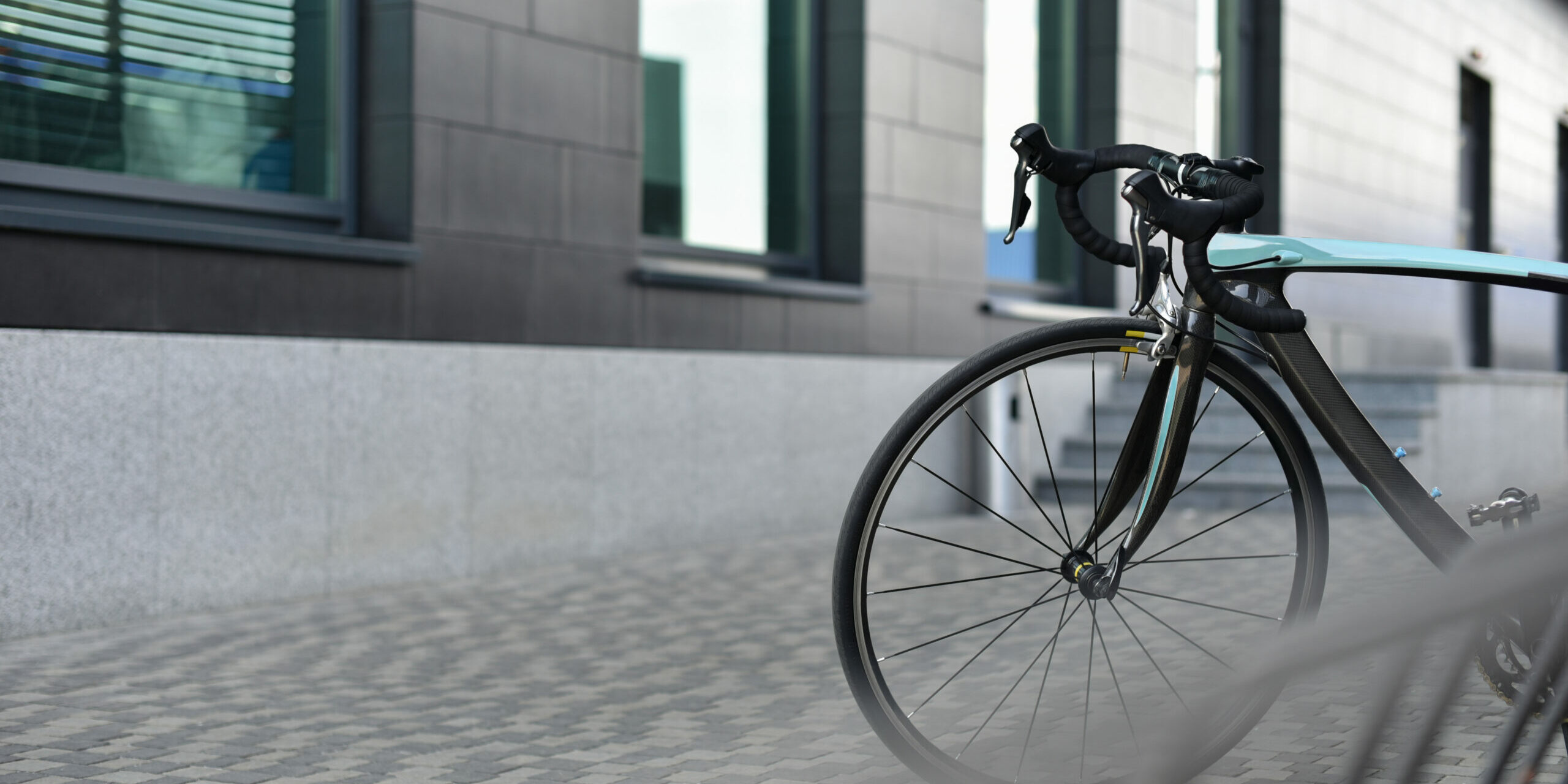 road bike parked on parking