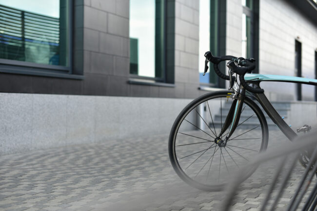 road bike parked on parking