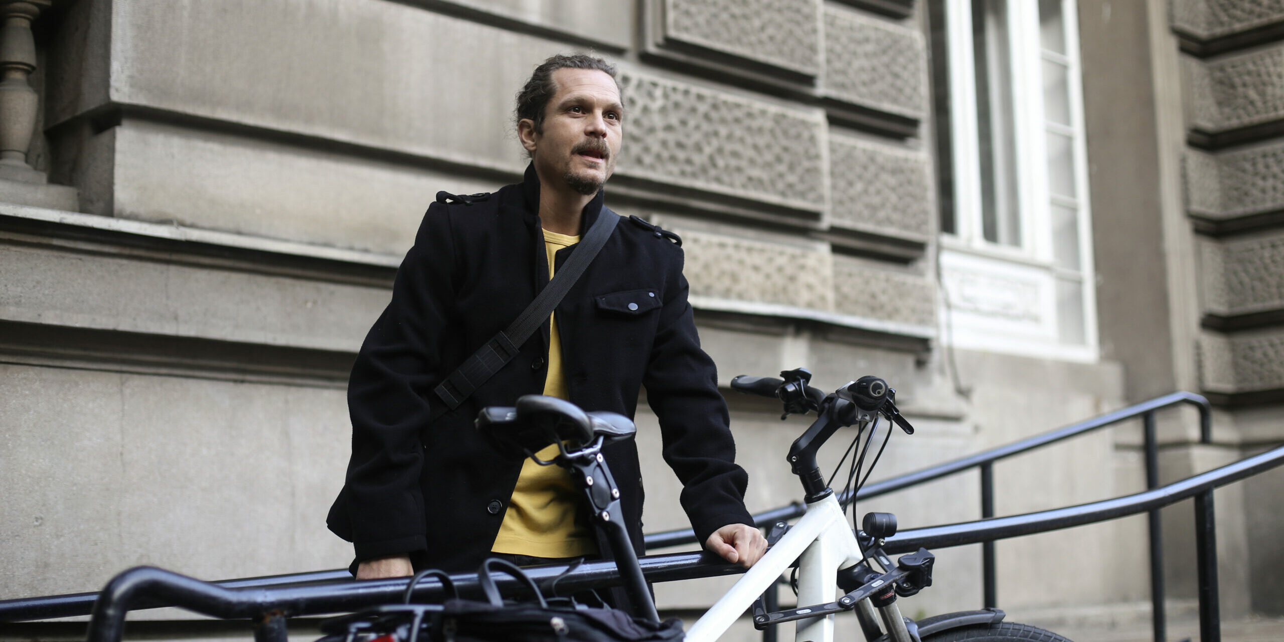 Man with an electric bicycle